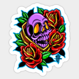 Skull and Roses Sticker